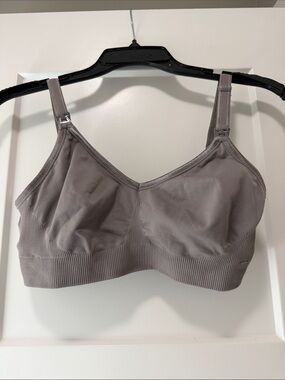 Seamless Wireless nursing Comfort Bra - grey size medium